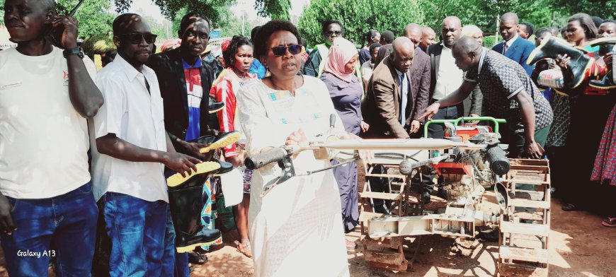 Joy As MP Aceng Delivers Two Wheels Tractors to Farmers in Lira City